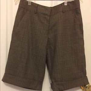 DKNY Womens Size 4 Brown Plaid Bermuda Shorts